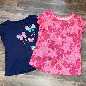 2 GIRLS SHORT SLEEVE SHIRTS. SIZE 6